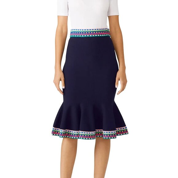 Milly Rainbow Trim Knit Skirt Medium - Picture 1 of 6